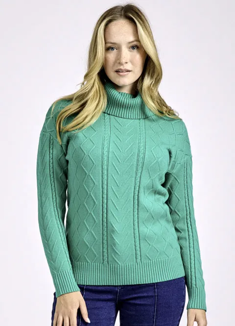 Mudflower 523 Cable roll neck jumper