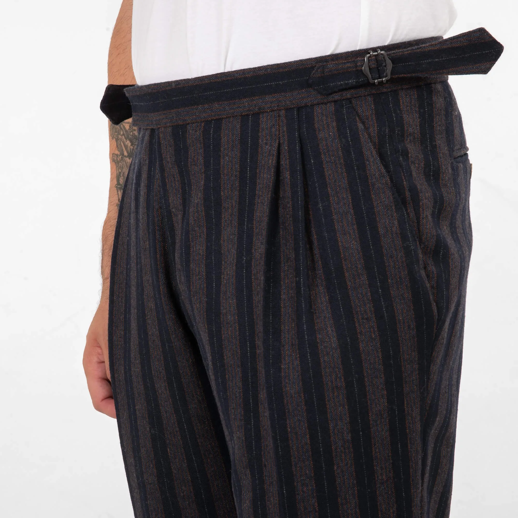 Navy With Orange Stripe Trouser