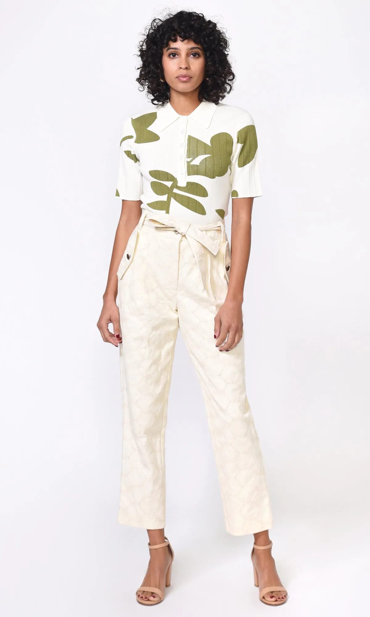 Nola Embroidered Twill Pant