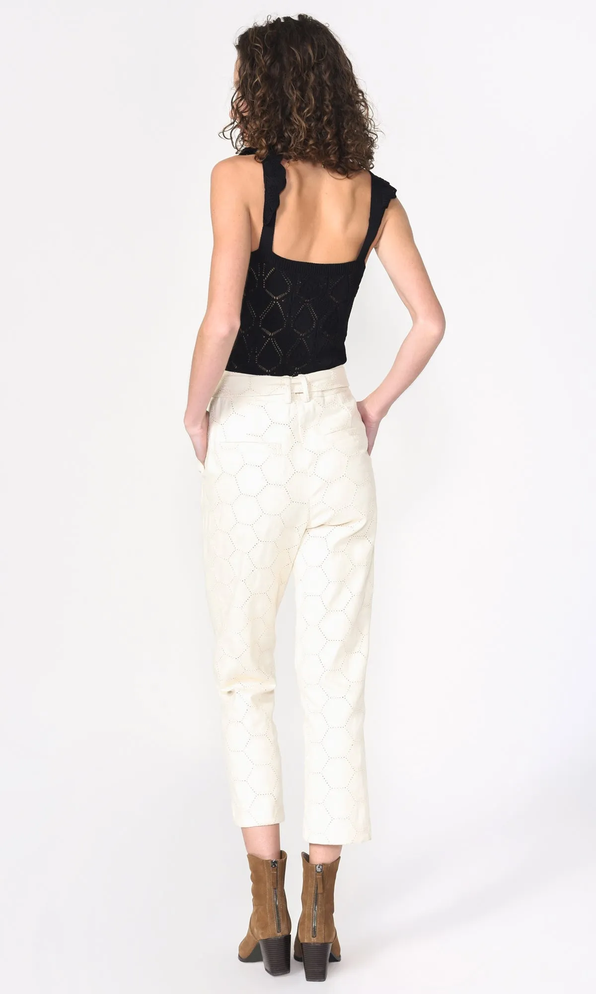 Nola Embroidered Twill Pant