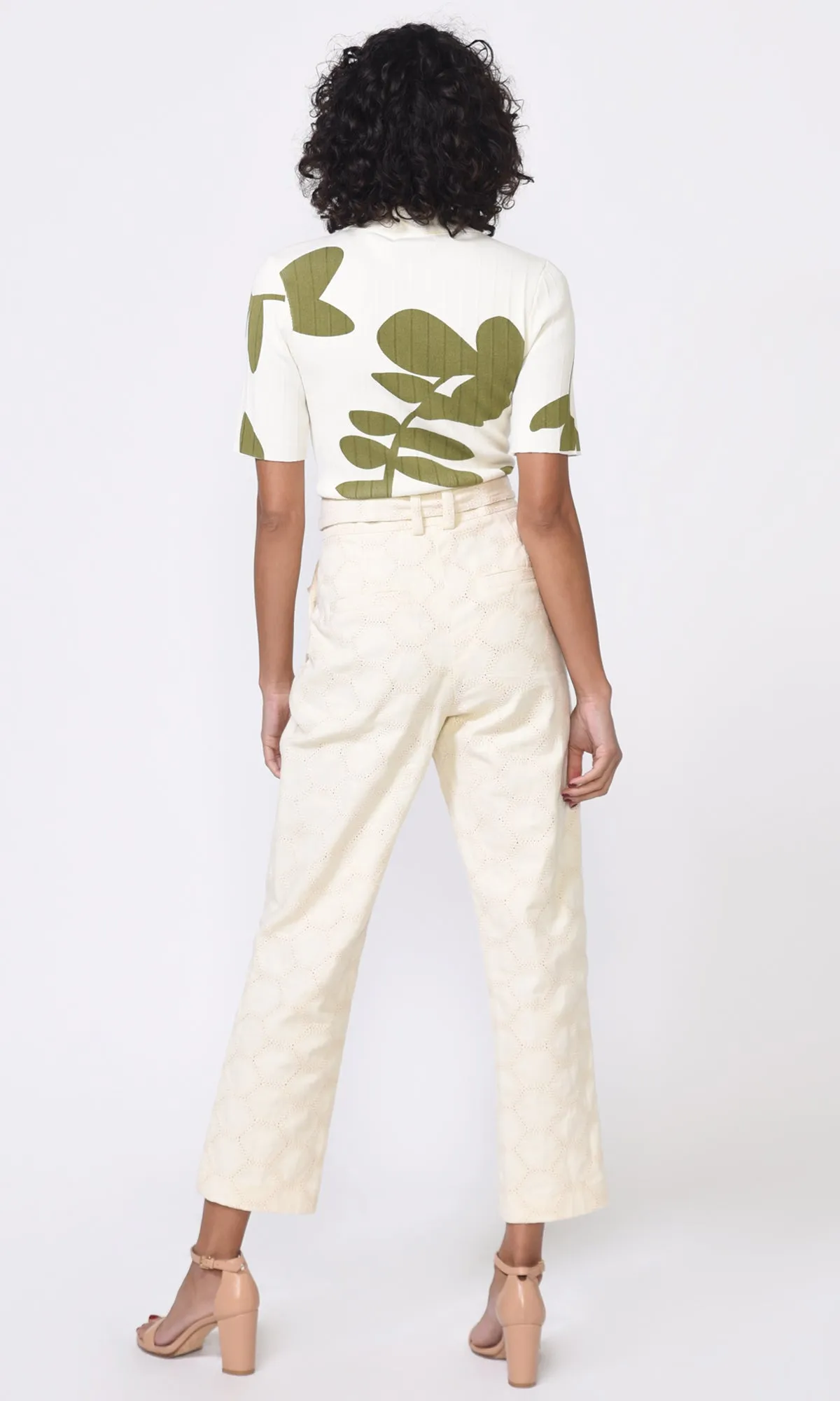 Nola Embroidered Twill Pant