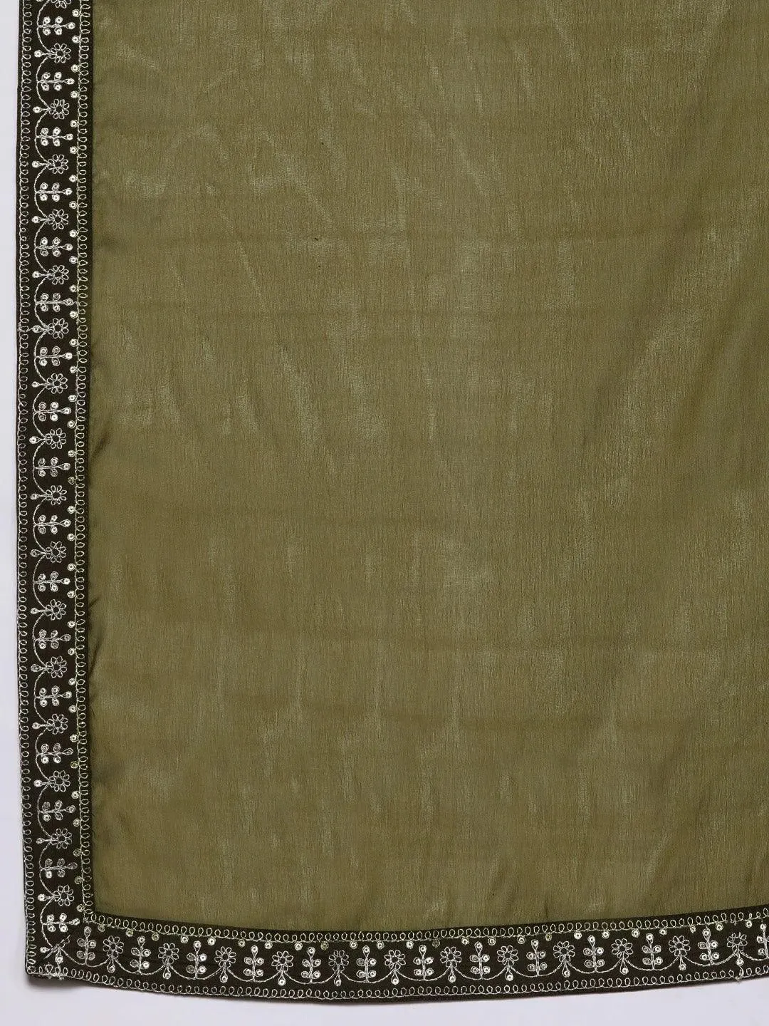 Olive Yoke Design Silk Blend Pakistani Suit