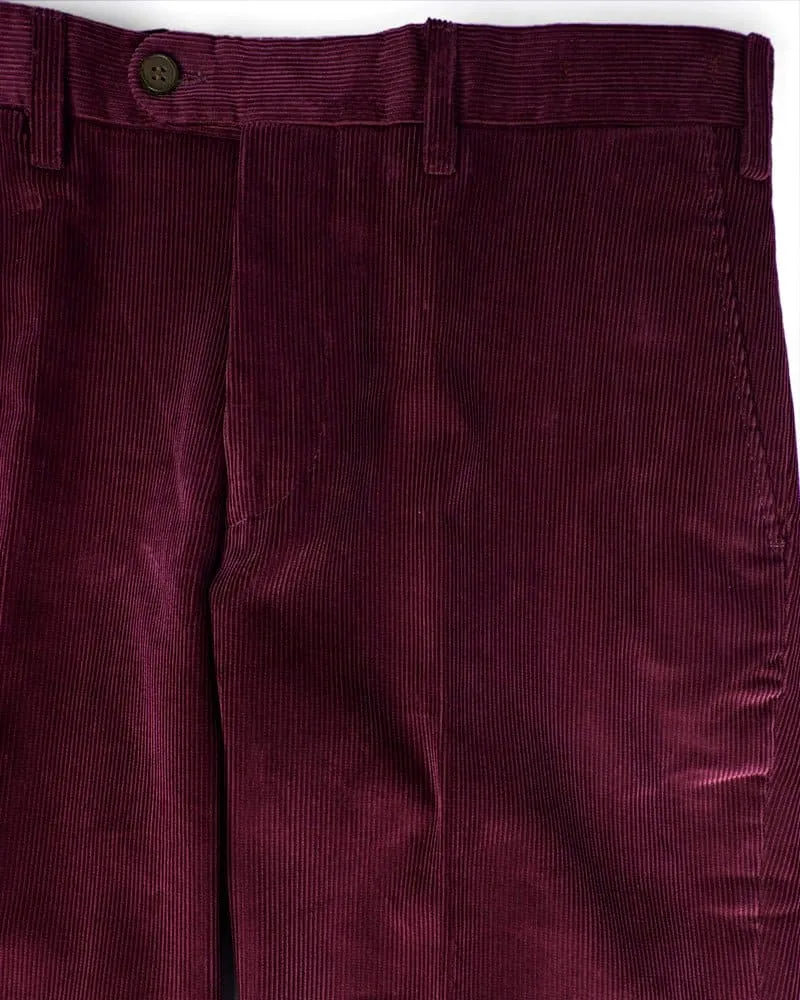 Plum Cotton Corduroy Trousers