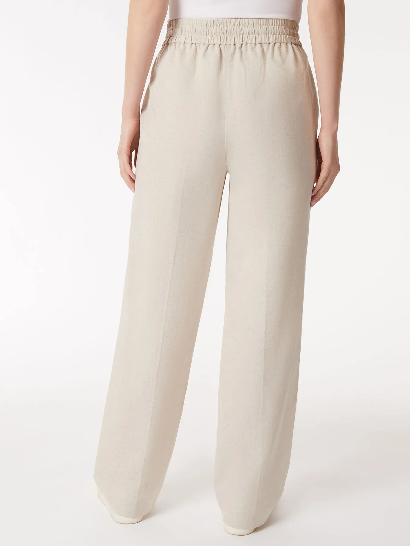 Plus Size Pull-On Linen Drawstring Trousers