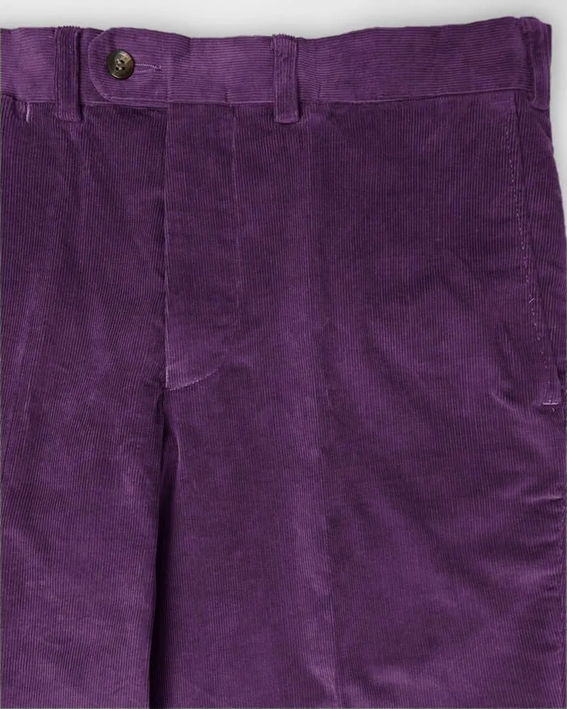 Purple Cotton Corduroy Trousers