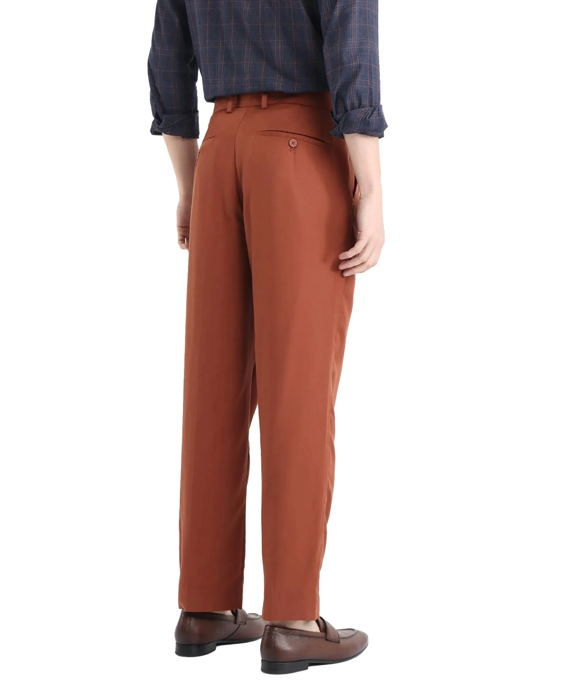 RARE RABBIT MENS MEMOS RUST SOLID TROUSER