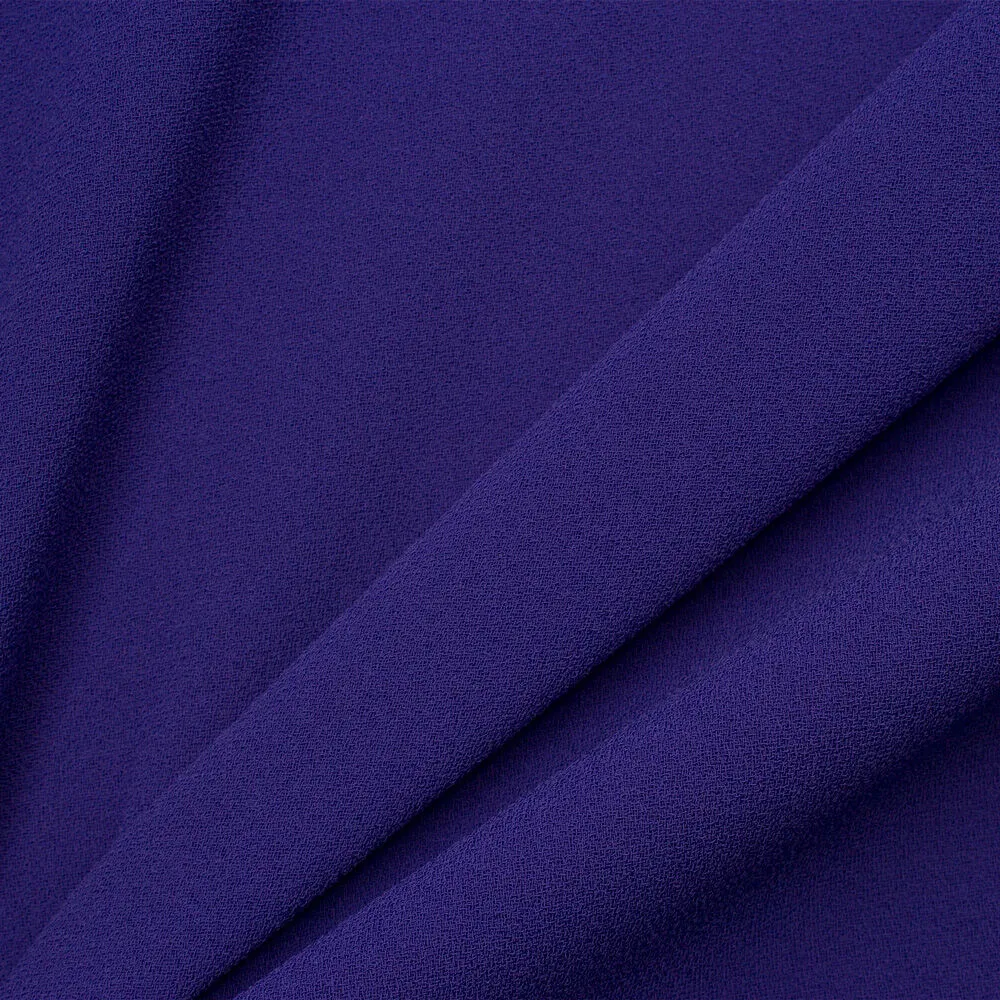 Rich Blue Microfibre Double Twist Crêpe