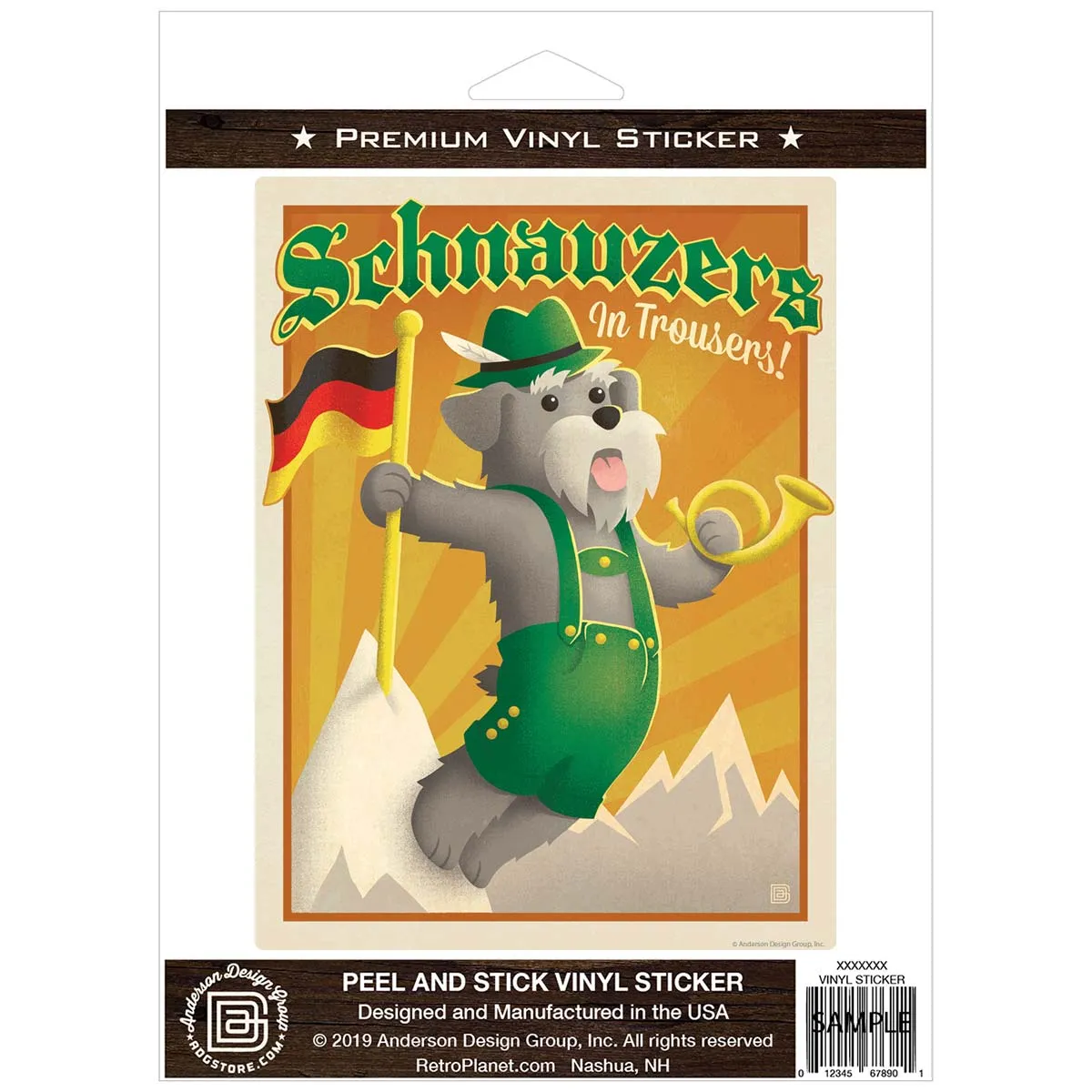 Schnauzers In Trousers Dog Vinyl Sticker