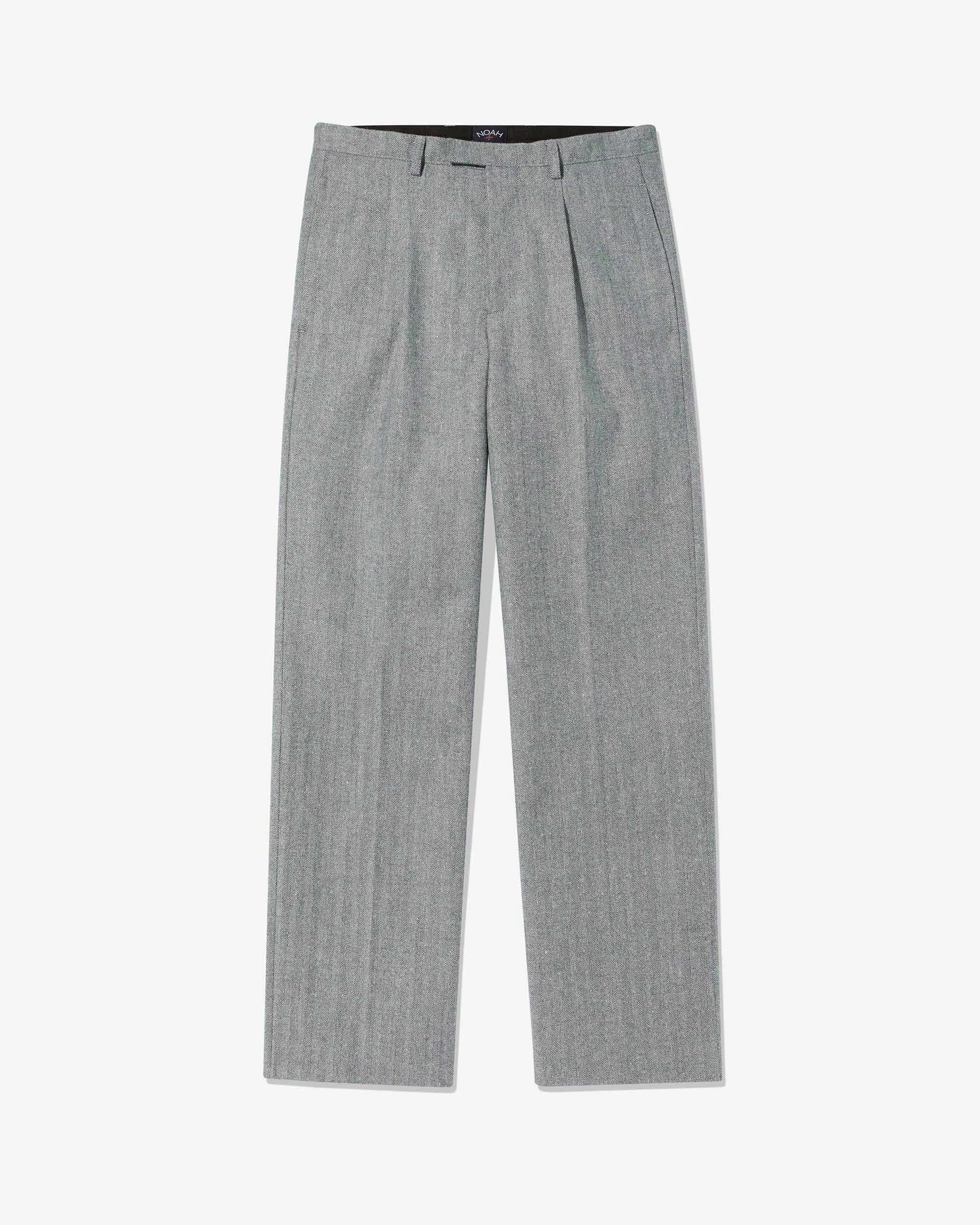 Single-Pleat Herringbone Donegal Trousers