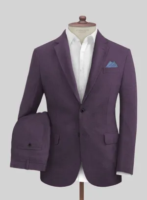 Solbiati Art Du Lin Dark Lavender Linen Suit