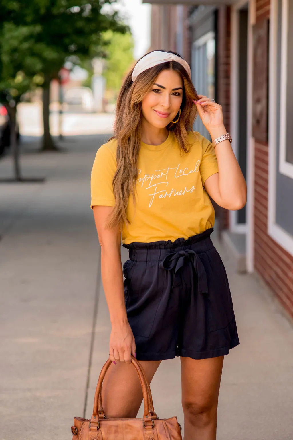 Support Local Farmers Cursive Graphic Tee