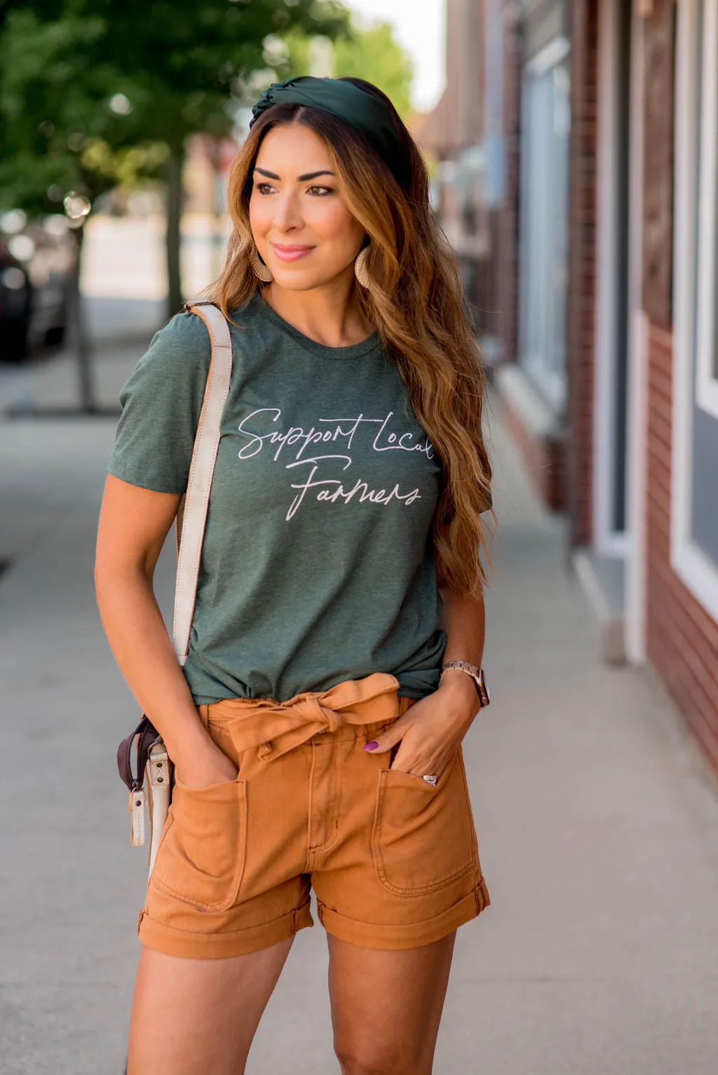 Support Local Farmers Cursive Graphic Tee