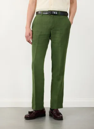 Tailored Linen Trousers | Forest