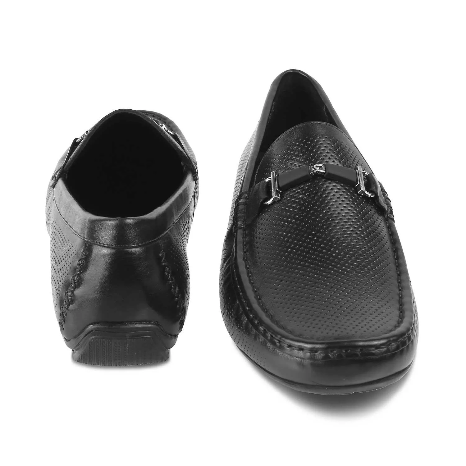 The Open Black Men's Leather Loafers