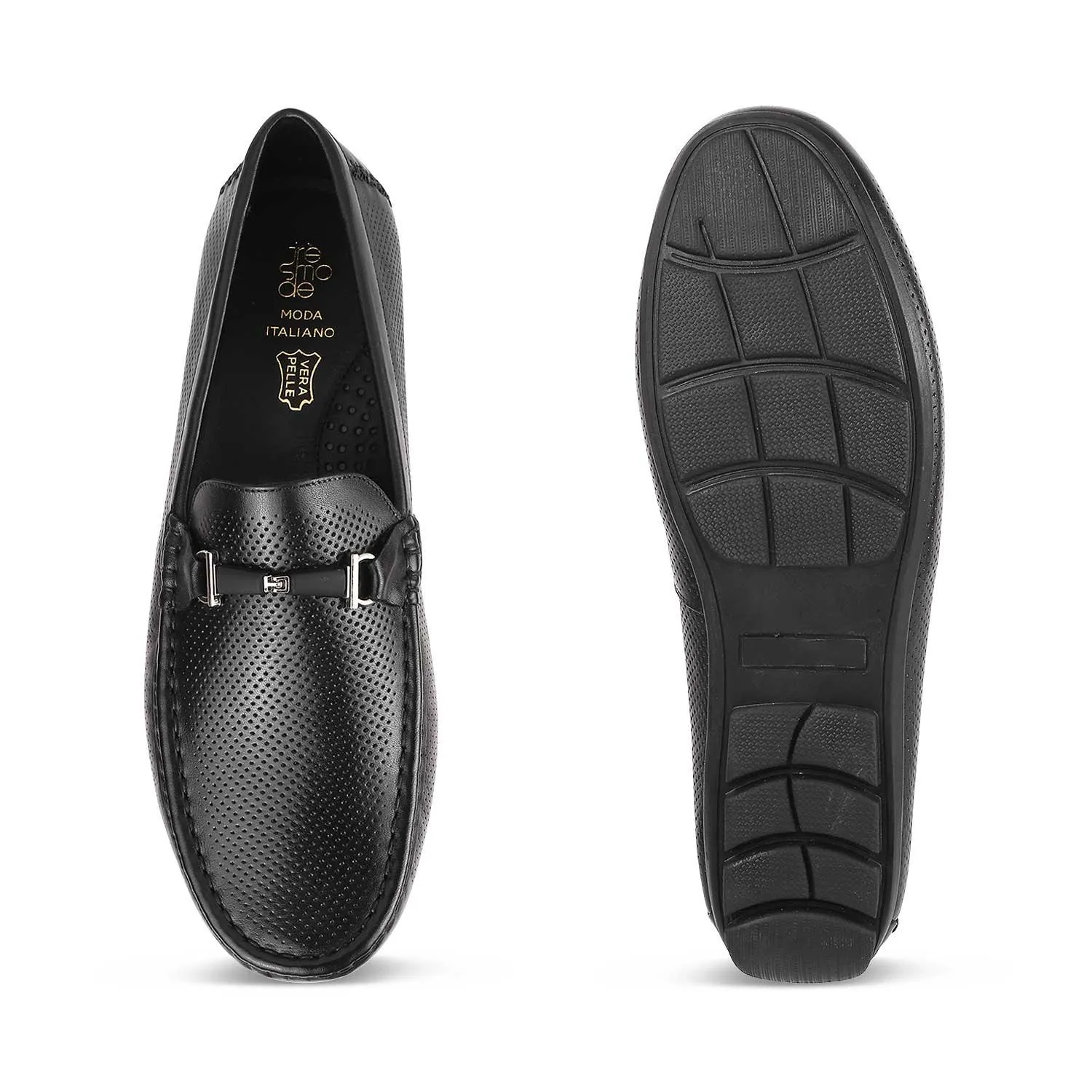 The Open Black Men's Leather Loafers