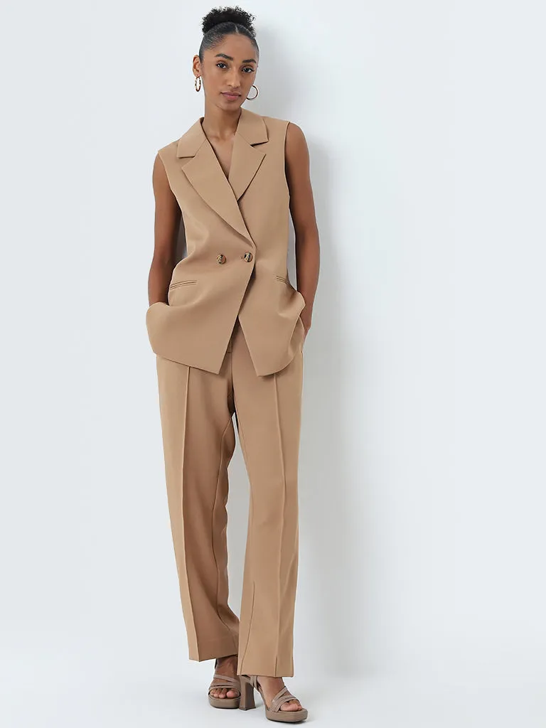 Wardrobe Light Brown High-Rise Trousers