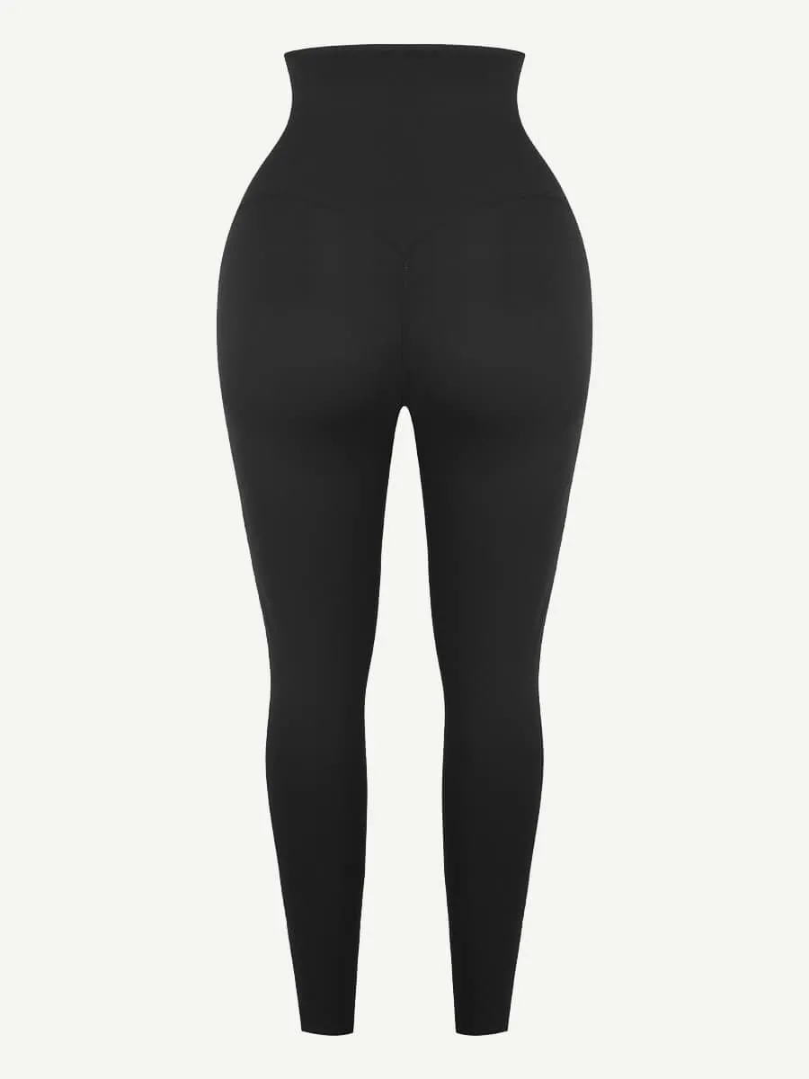 Wholesale Dark Blue Neoprene Butt Lifting Leggings Wide Waistband Lose Weight