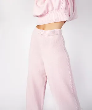 Wide Leg Jersey Trousers Blush