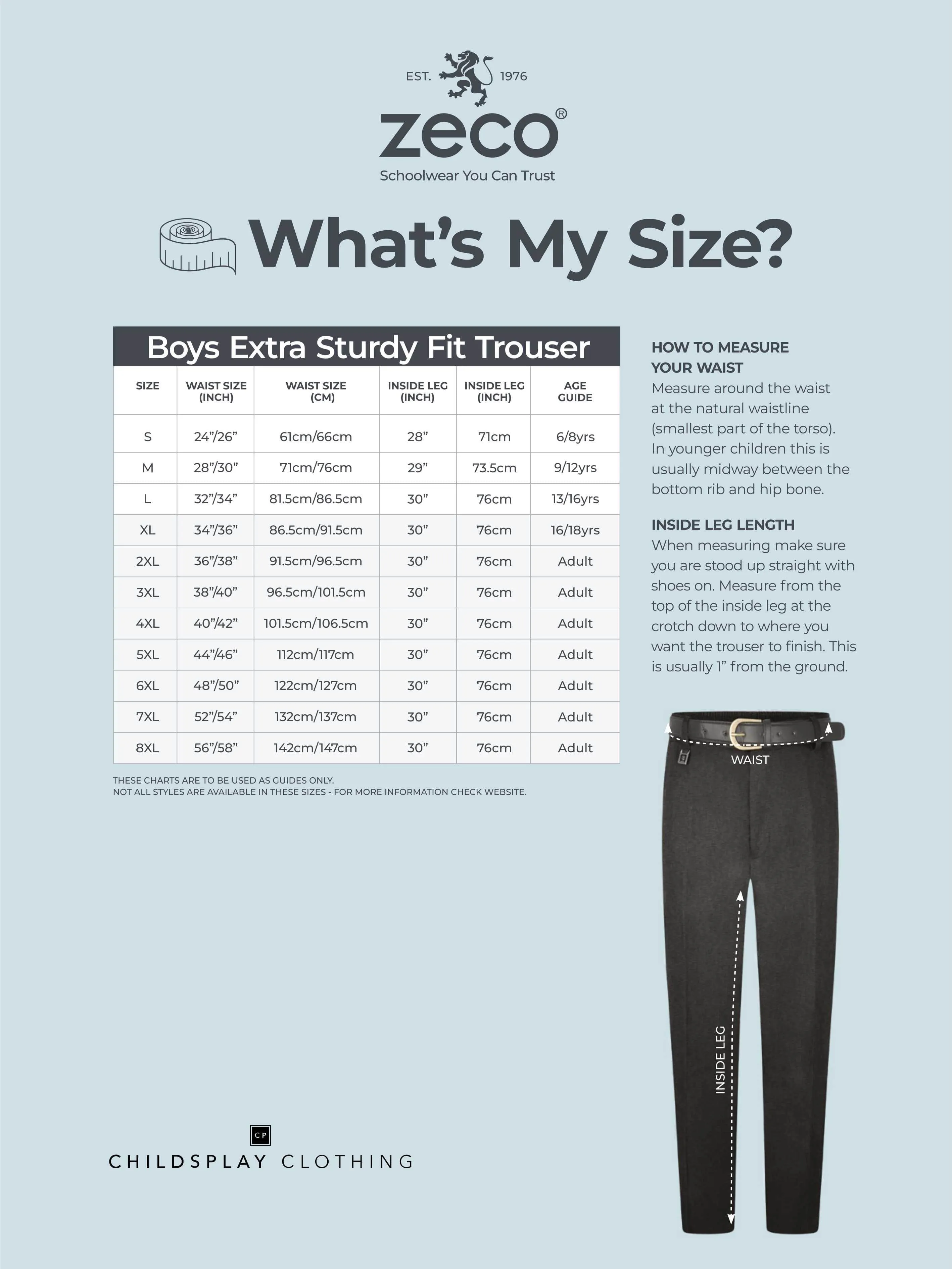 Zeco Boys School Extra Sturdy Fit Trousers in Navy